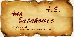 Ana Šutaković vizit kartica